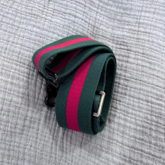 Parker Thatch Green and Red Striped Bag Strap - Picture 4 of 5